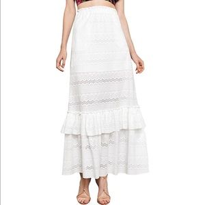 BCBG Max Azria Women’s Maxi Skirt Eyelet Ruffled